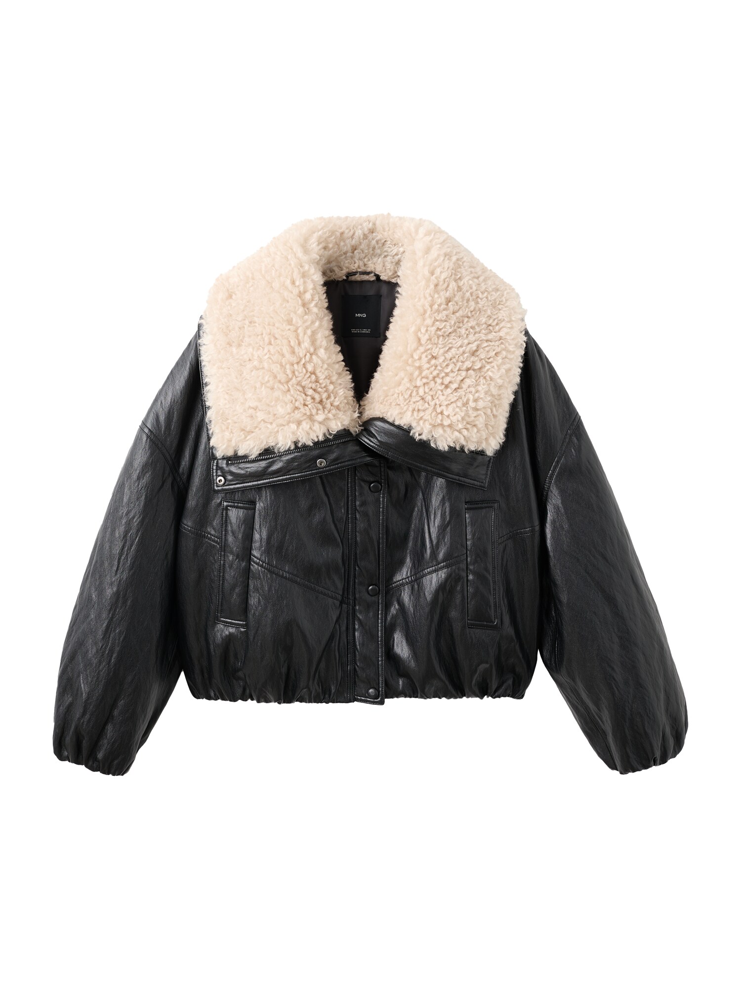 MANGO Geacă de primăvară-toamnă GERALDIN  crem / negru