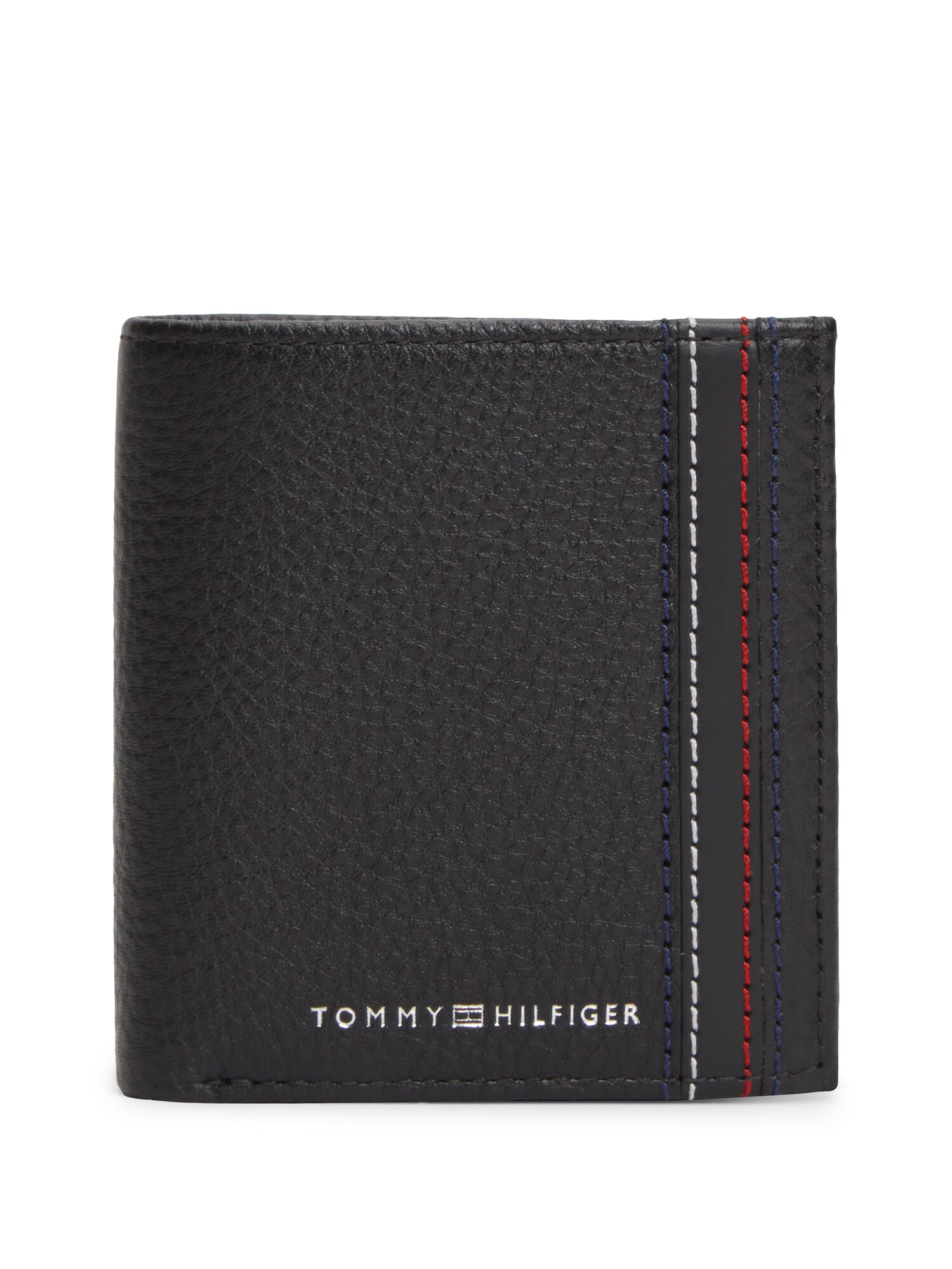 TOMMY HILFIGER Portofel CENTRAL TRIFOILD  negru / alb