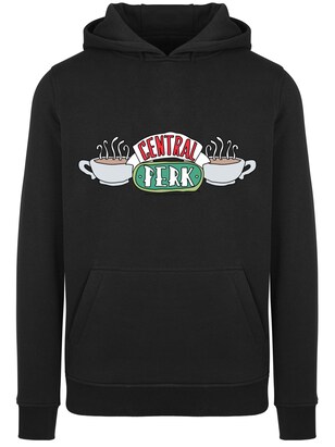 F4NT4STIC Sweatshirt ‘Friends Central Perk Sketch’ Lichtgrijs / Groen / Zwart