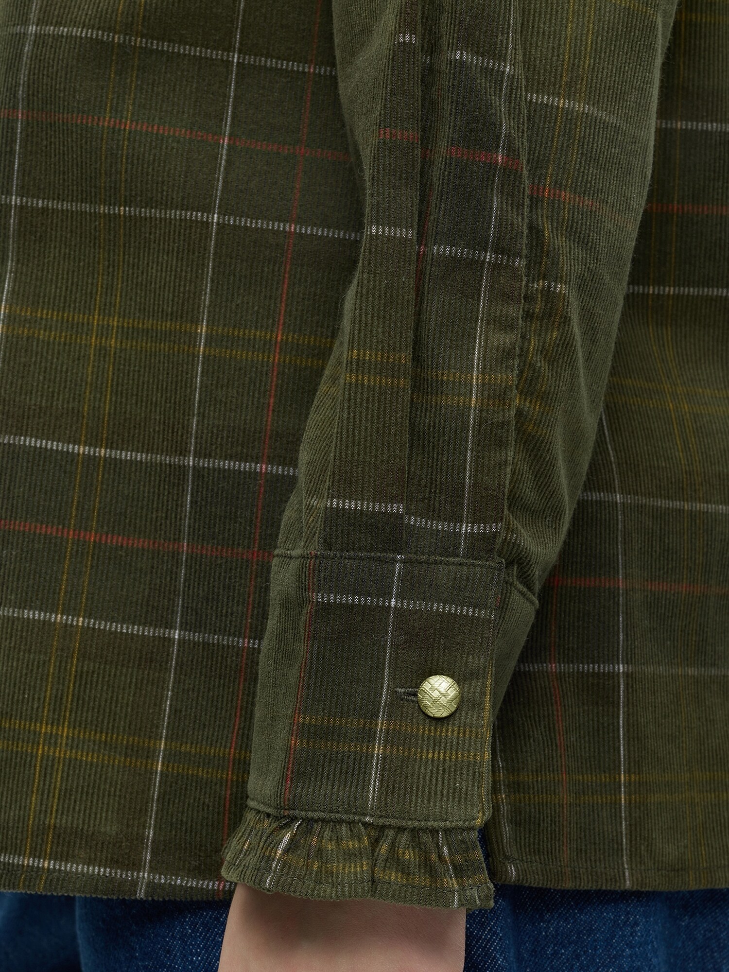 Barbour Blusa 'Barbour Shae' verde oscuro / rojizo / blanco – imagen 3