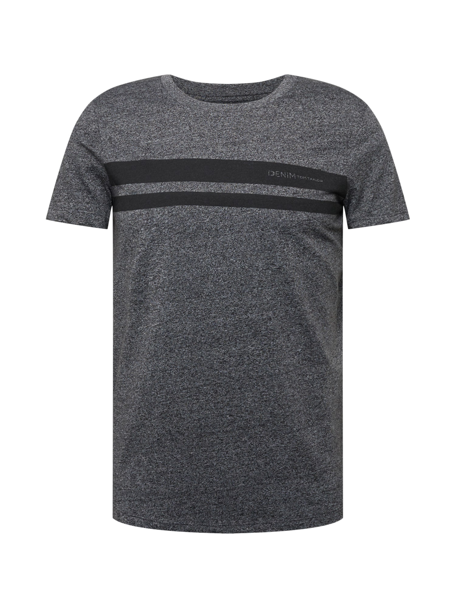TOM TAILOR DENIM Tricou gri amestecat / negru