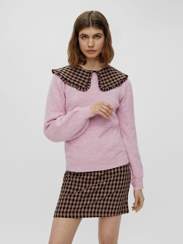 Pieces Perla Strickpullover mit langen Ballonärmeln und hohem Kragen