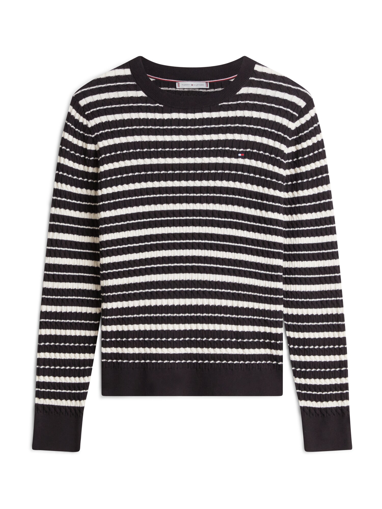 TOMMY HILFIGER Pulover  negru / alb