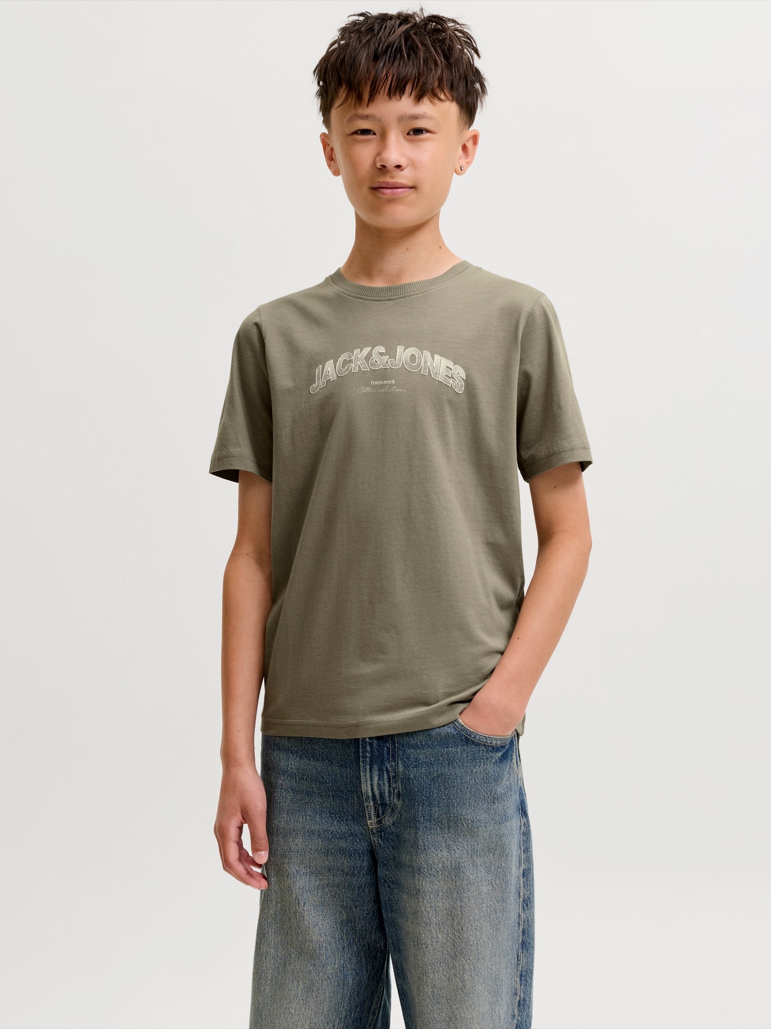 Jack & Jones Junior Tricou JJAVERY gri taupe / pământiu