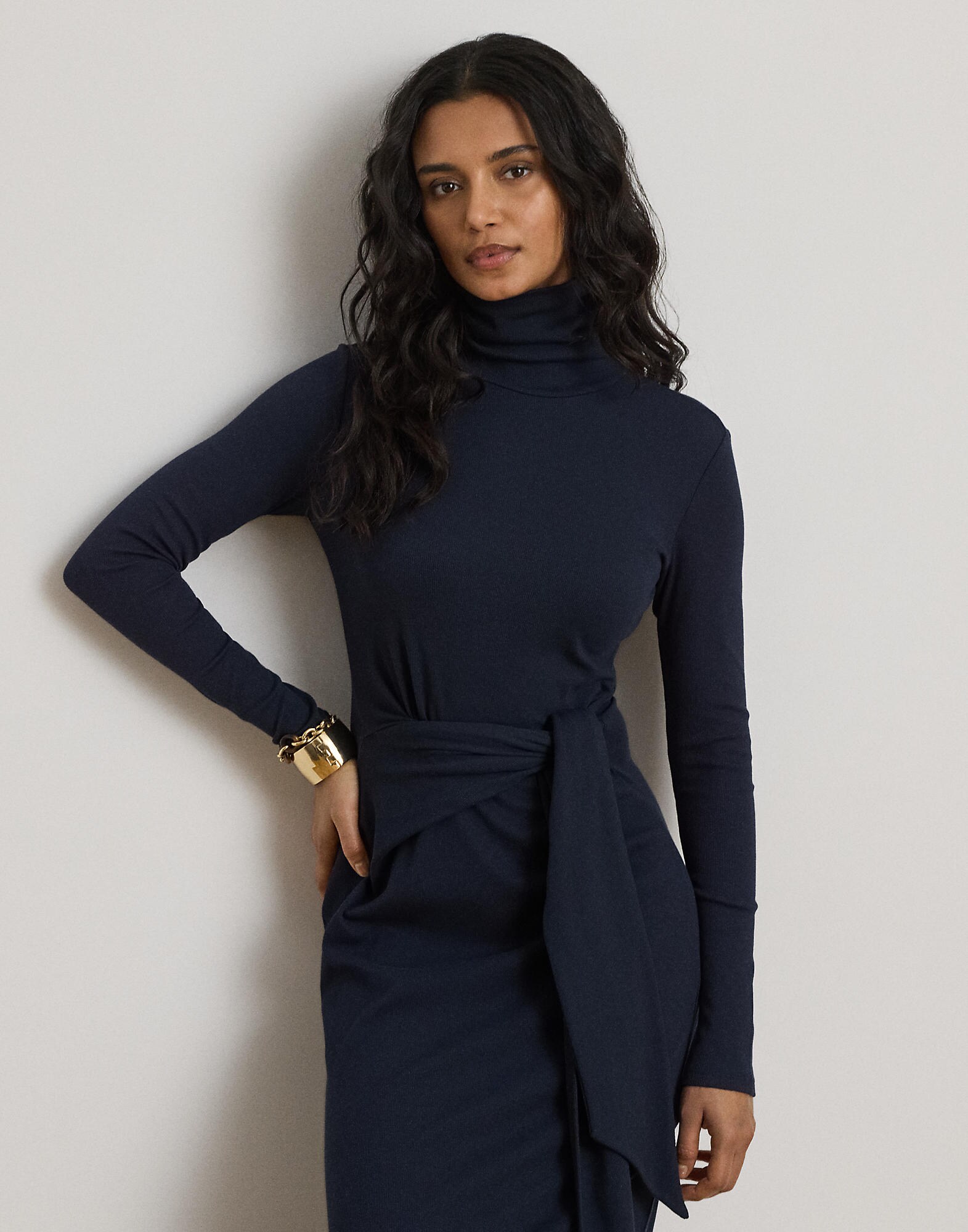 Lauren Ralph Lauren Petite Vestido de punto  azul noche – imagen 4