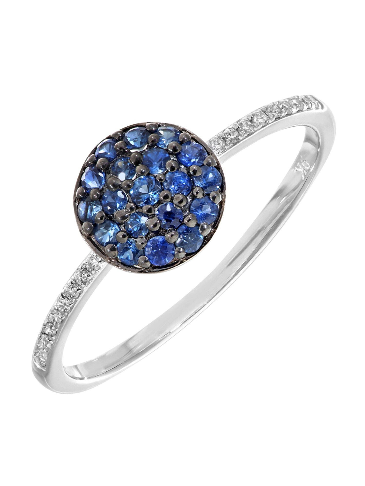 DIAMANT LETERNEL Prsten 'Ring aus 375 Weißgold mit 0.44 Karat Diamant mit Saphir' srebro