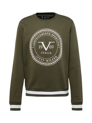 19V69 ITALIA Sweatshirt ‘BEN’ Kaki / Wit