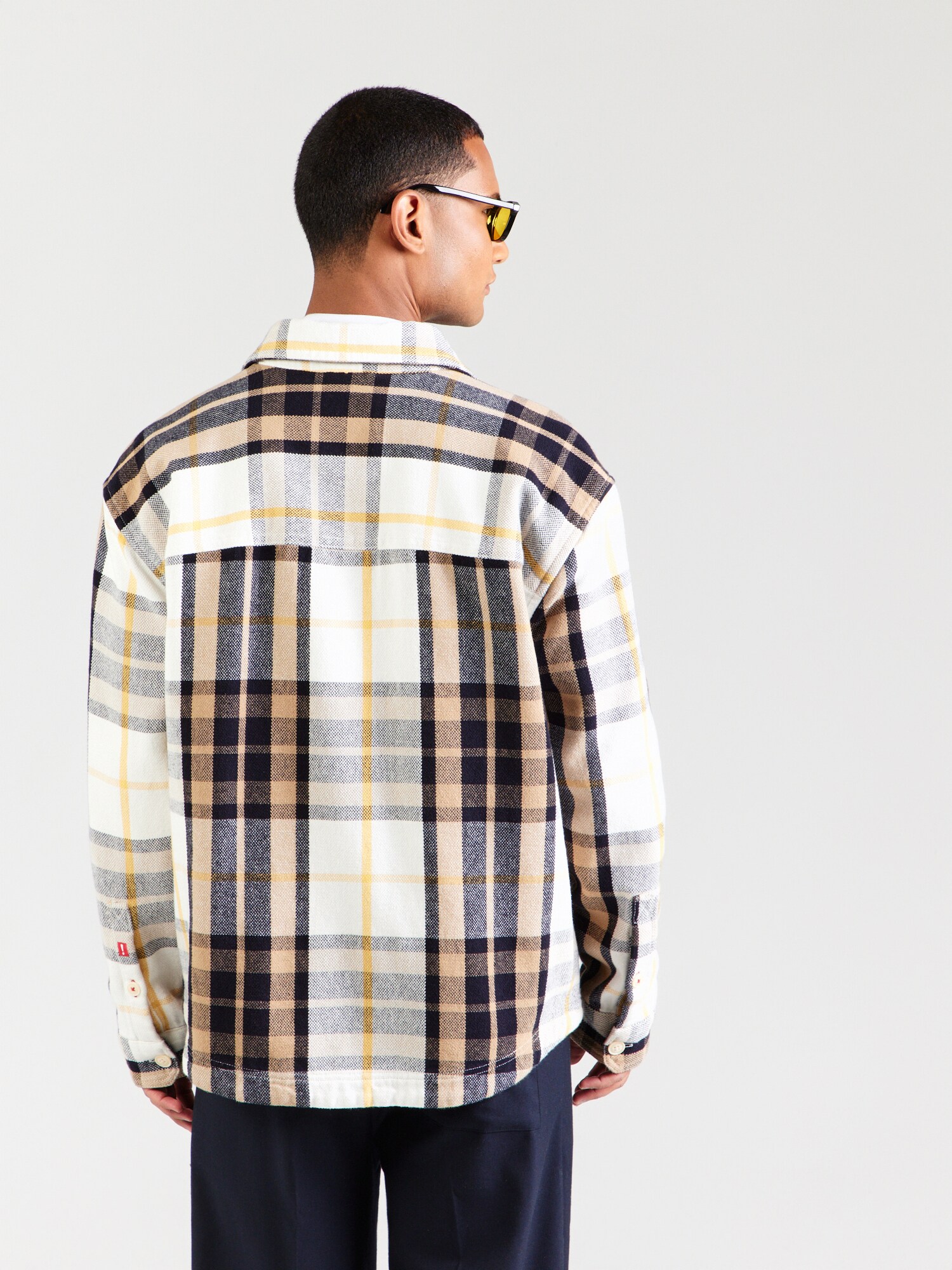 JOOP! Jeans Camisa  navy / marrón / amarillo / blanco lana – imagen 4