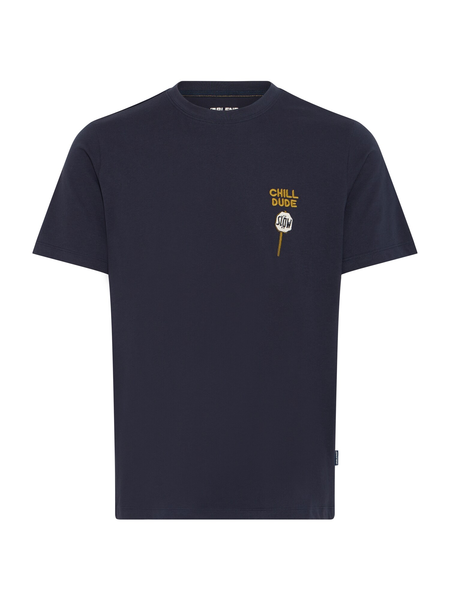 BLEND Tricou BHKAMERON  albastru noapte / galben muștar / negru / alb