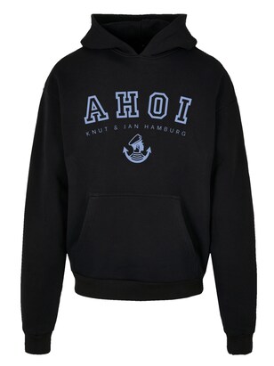 F4NT4STIC Sweatshirt ‘Ahoi Knut & Jan Hamburg’ Blauw / Zwart