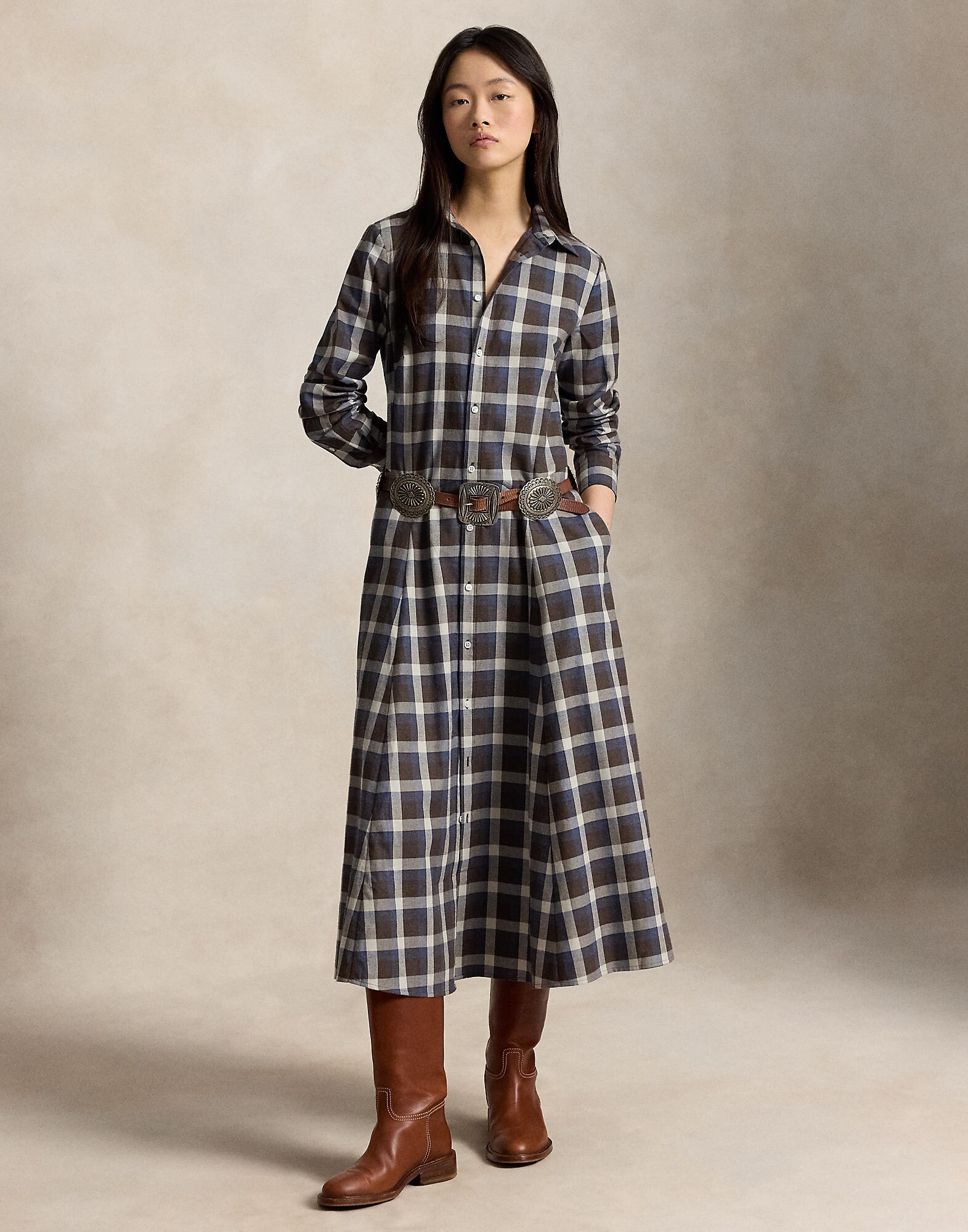 Polo Ralph Lauren Vestido camisero navy / blanco – imagen 2