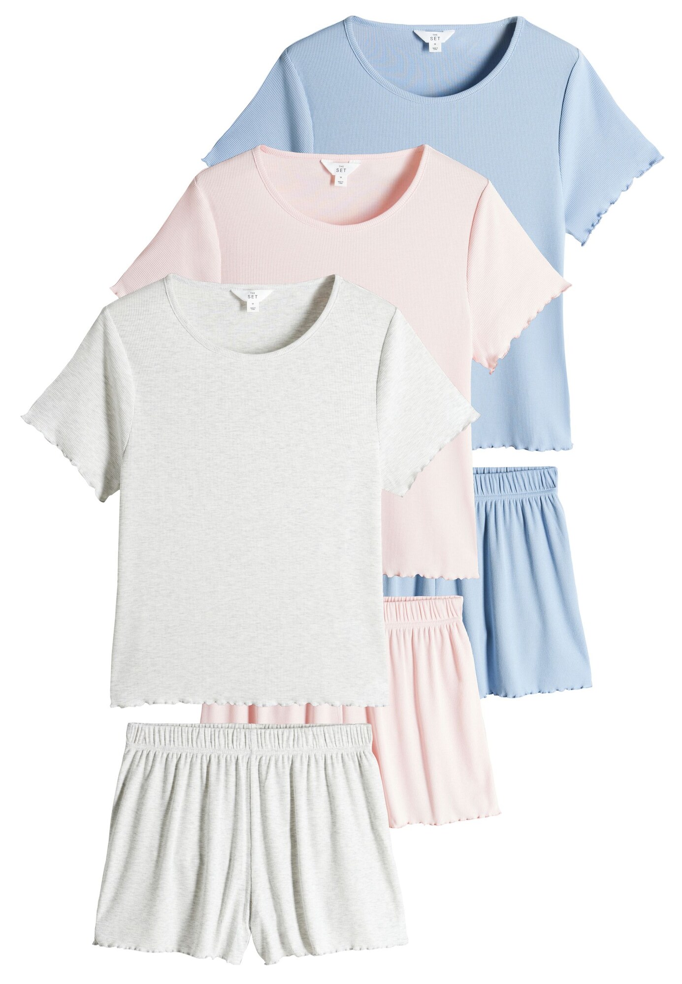 The Set Pantaloni scurți  albastru deschis / gri deschis / roz pastel