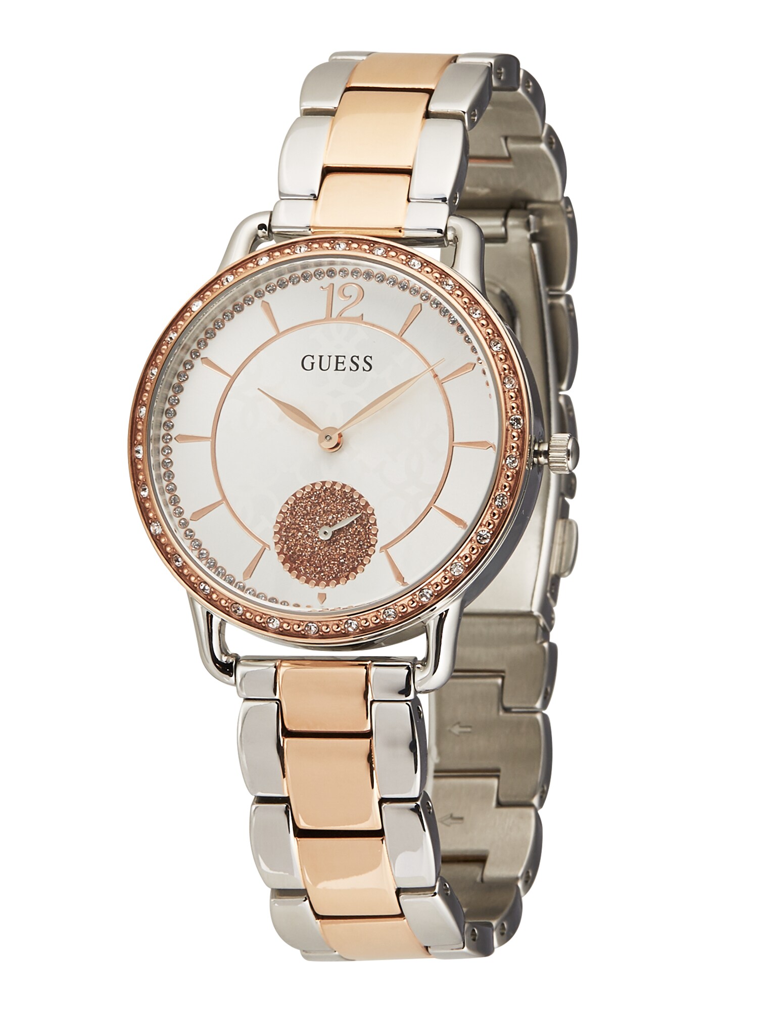 GUESS Analoginis (įprastinio dizaino) laikrodis 'ASTRAL'  sidabrinė / rožinio aukso spalva
