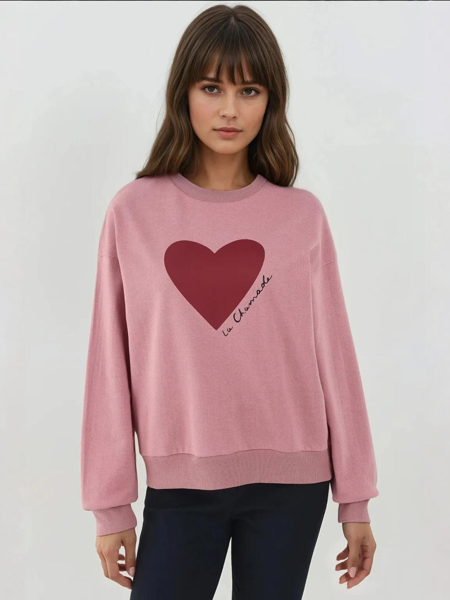 Hiccup Sweater majica svijetloroza / tamno crvena / crna