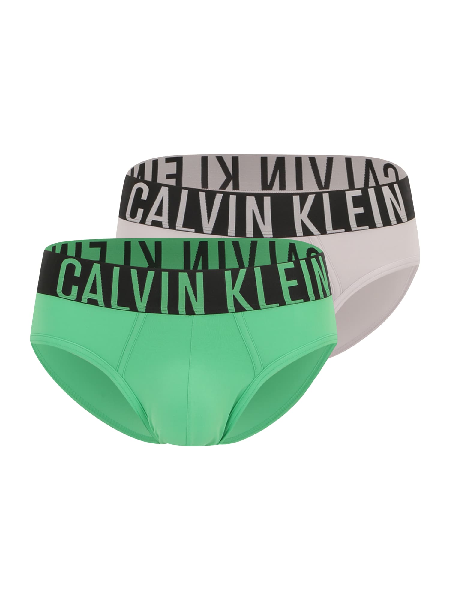 Calvin Klein Underwear Слип 'Intense Power'  светлосиво / неоново зелено / черно