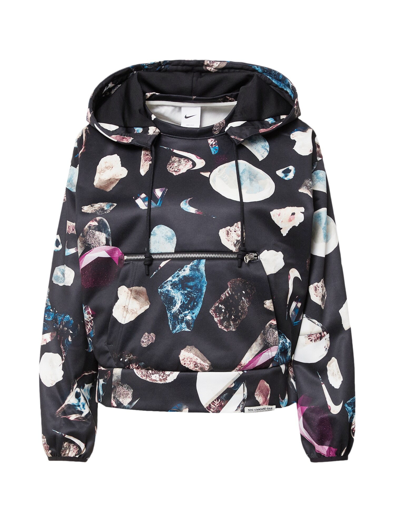 NIKE Bluză de molton  mov închis / roz / negru / alb