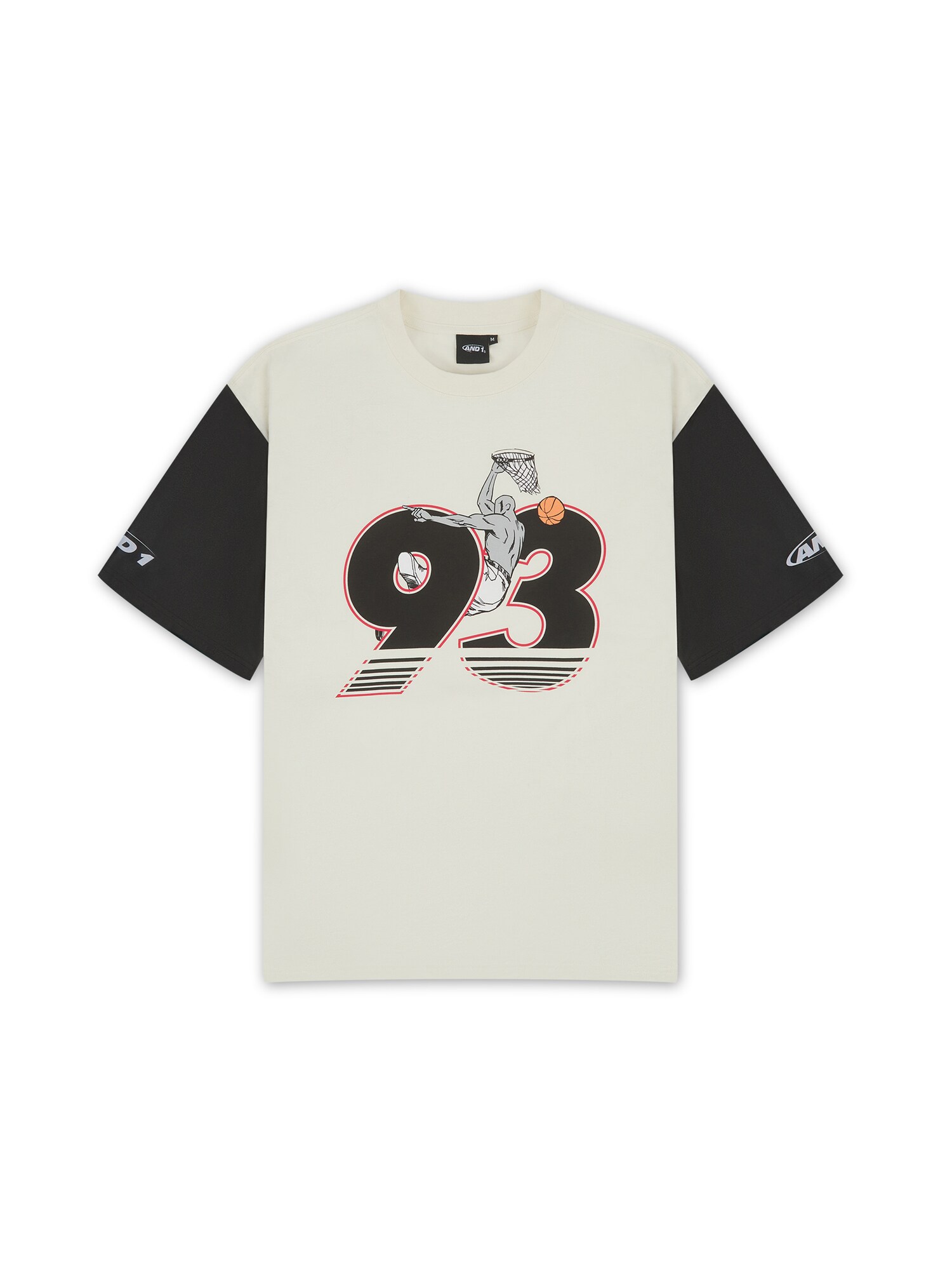 AND1 Tricou  bej deschis / roșu / negru