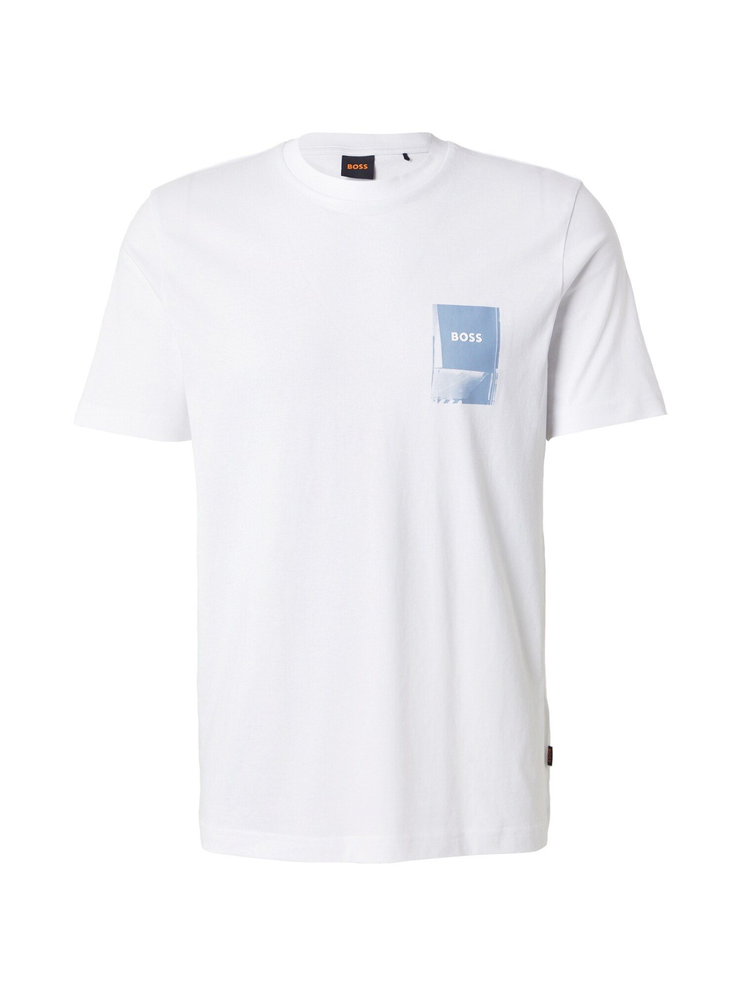 BOSS Tricou Te_Plain  albastru deschis / alb