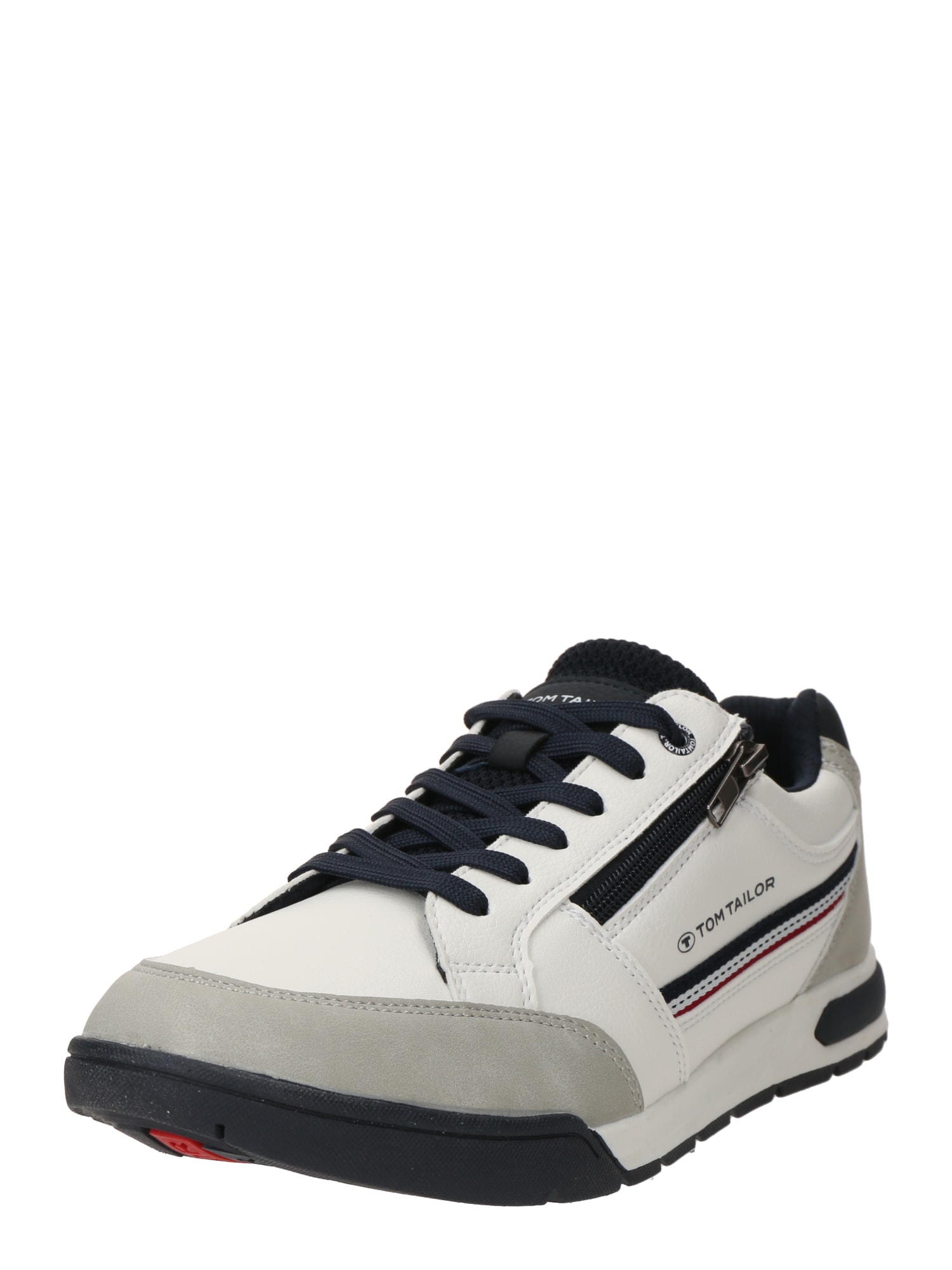 TOM TAILOR Sneaker low  gri deschis / negru / alb