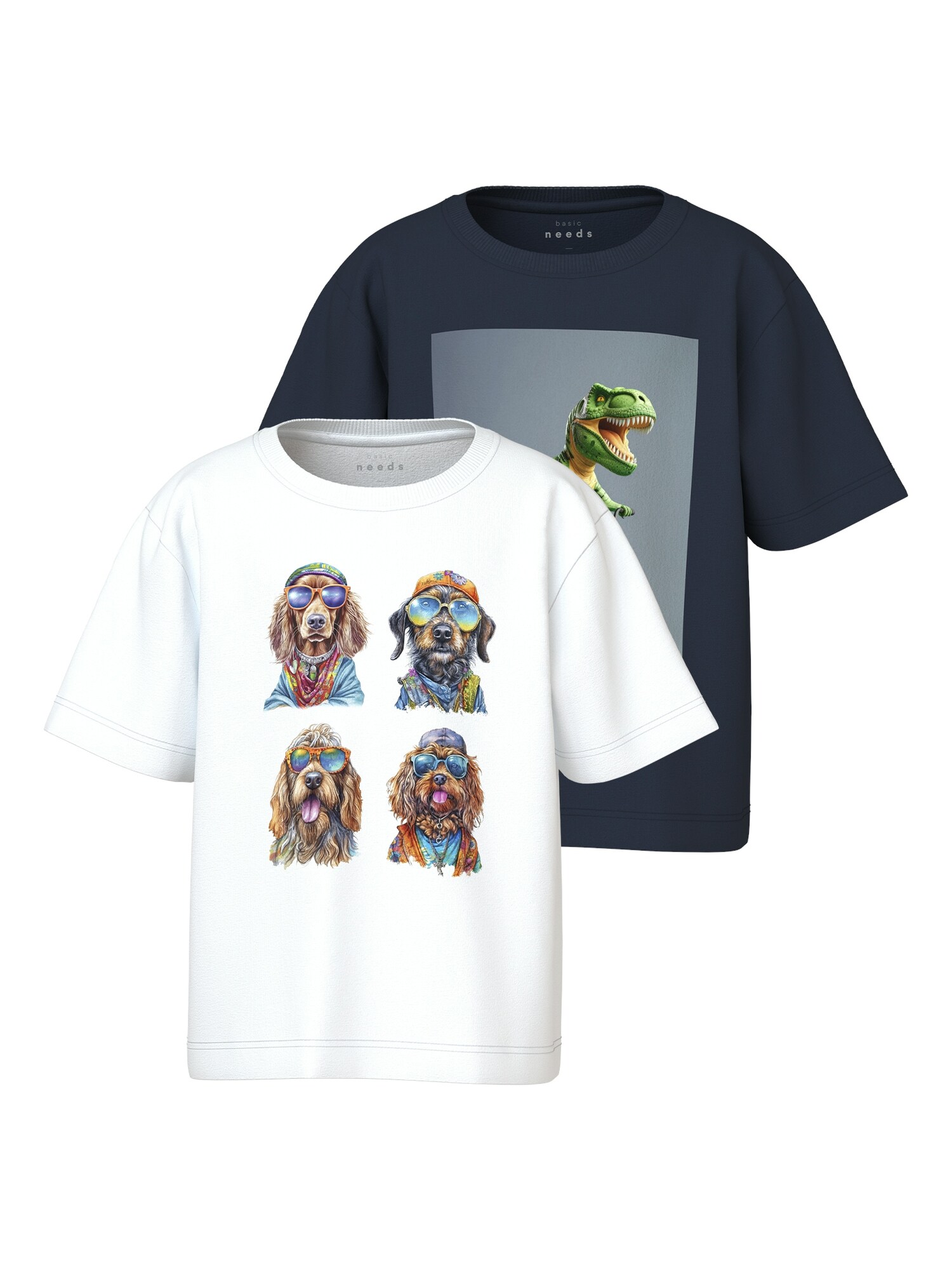 NAME IT Tricou 'NMMVoto'  albastru marin / verde deschis / portocaliu închis / alb