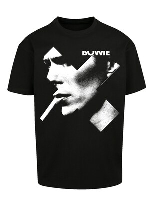 F4NT4STIC Shirt ‘David Bowie’ Grijs / Zwart