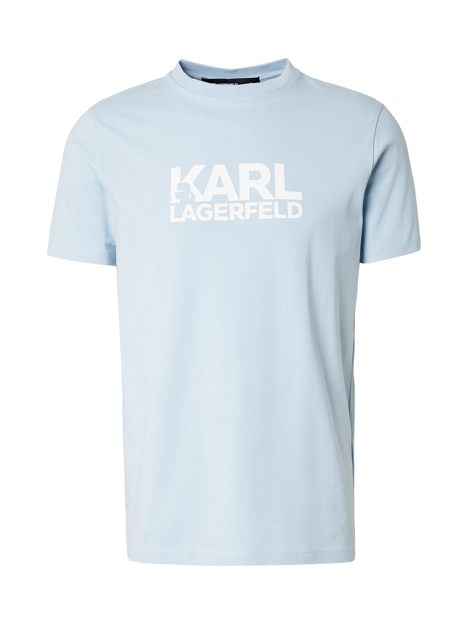 Karl Lagerfeld Tricou  albastru deschis / alb