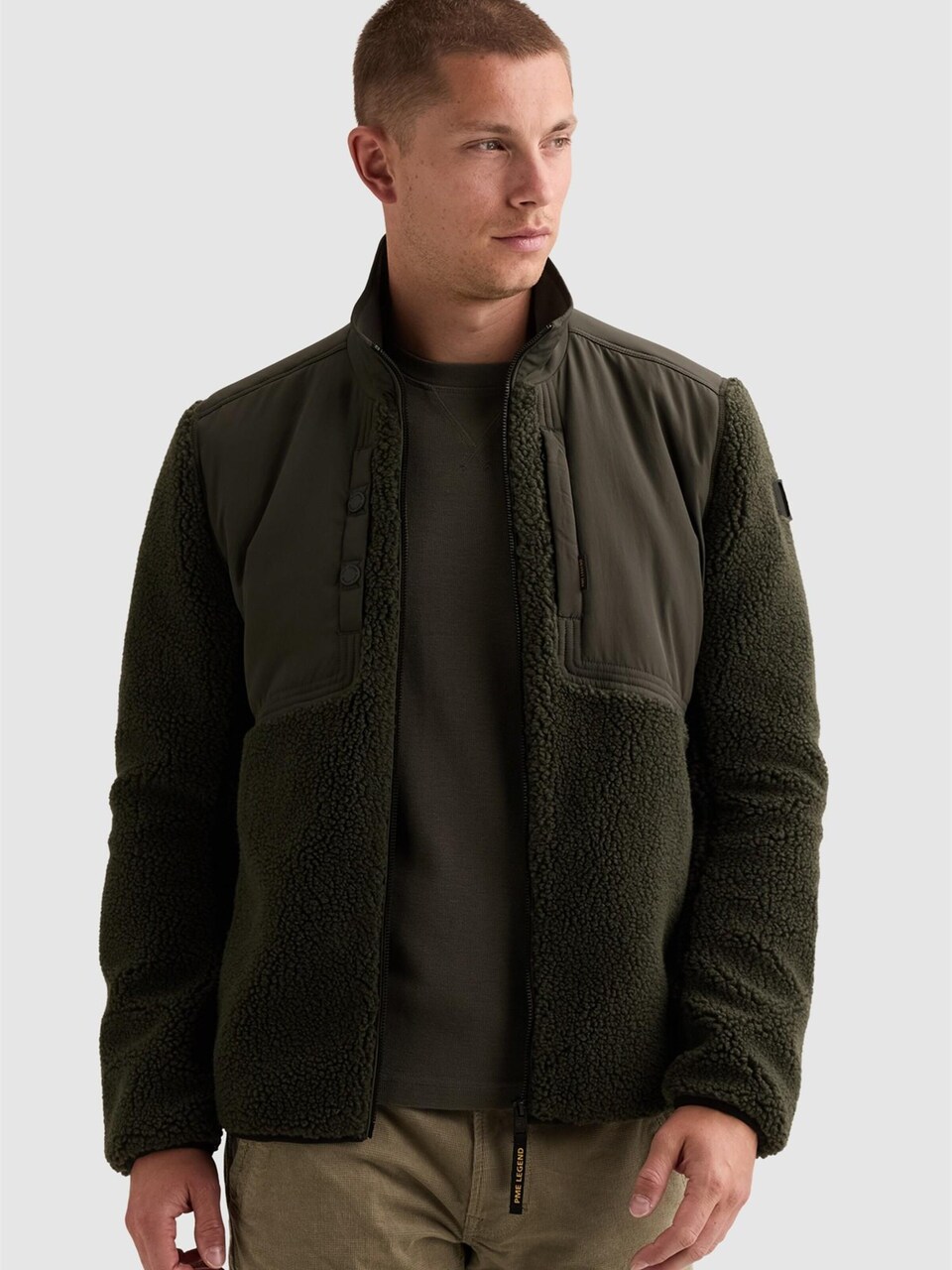 Övergångsjacka 'Sherpa hybrid jacket with zipper closure'