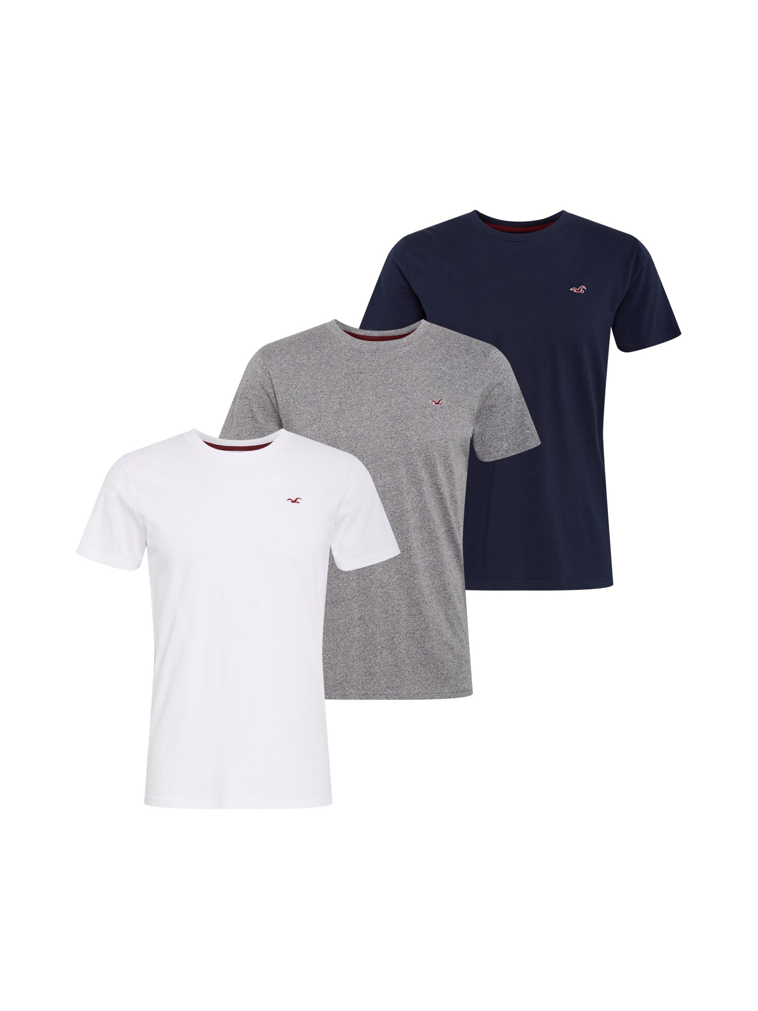 HOLLISTER Marškinėliai  balta / pilka / nakties mėlyna