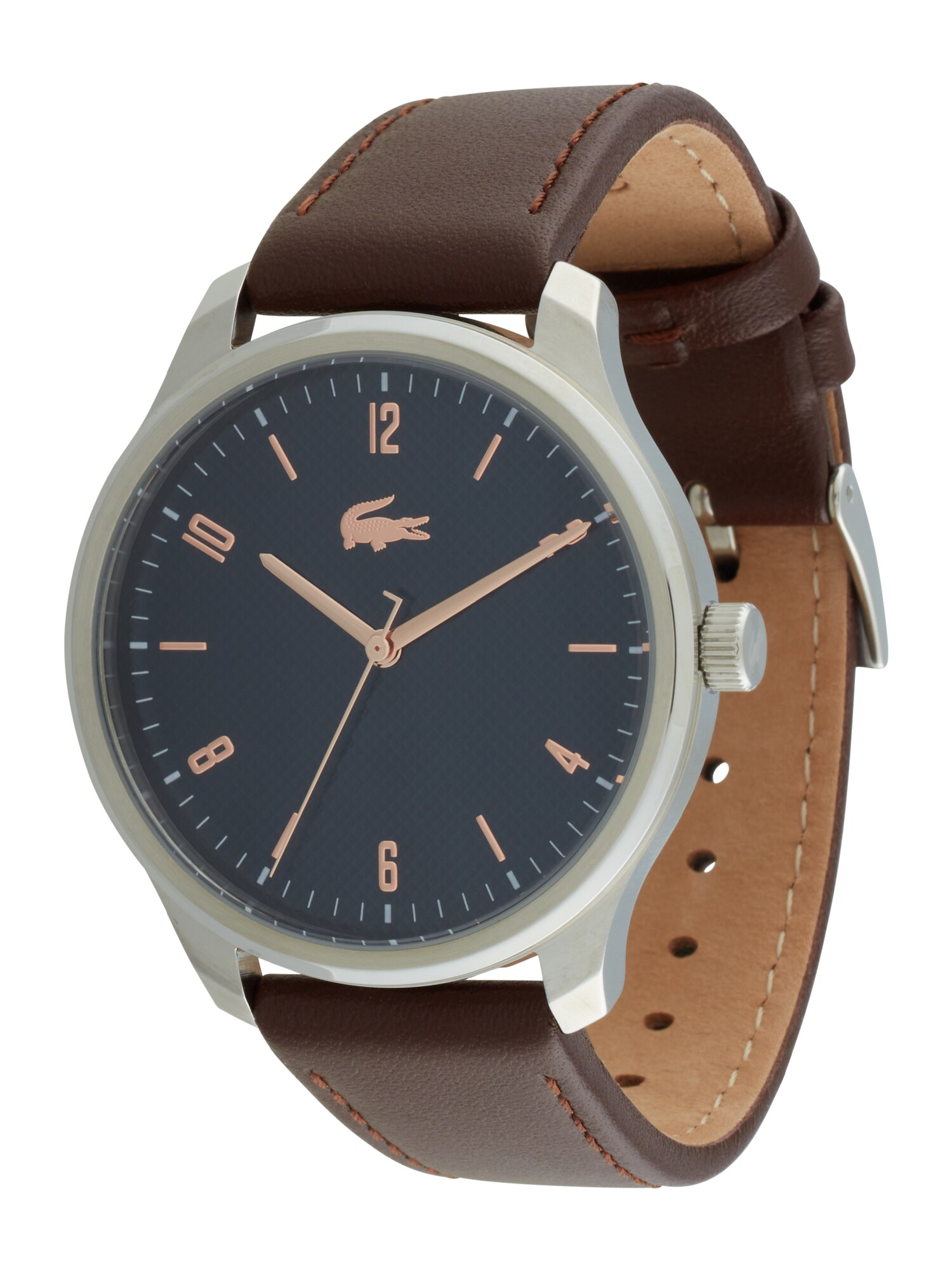 LACOSTE Ceas analogic LISBON  albastru marin / maro / argintiu