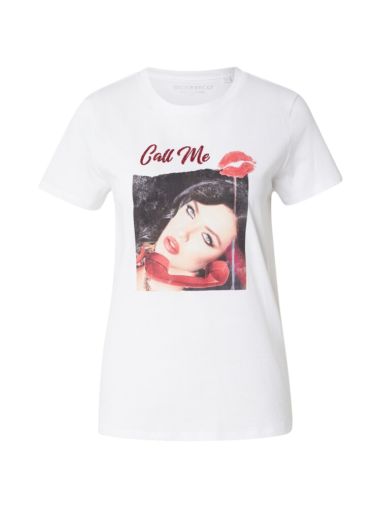 GUESS Póló 'CALL ME EASY' Női fehér , Méret XXL