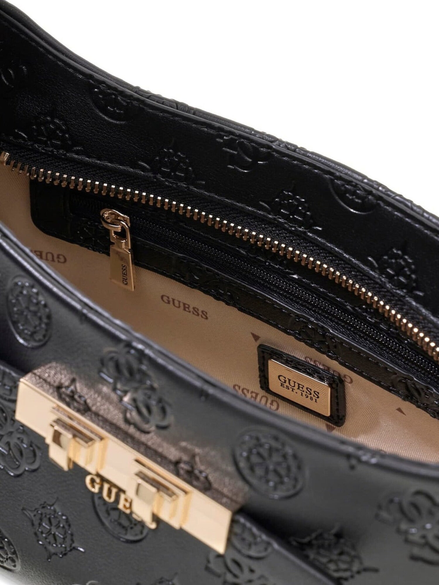 GUESS Bolso de hombro 'Guess Sac Bandoulière Carmella Black Logo' negro – imagen 2