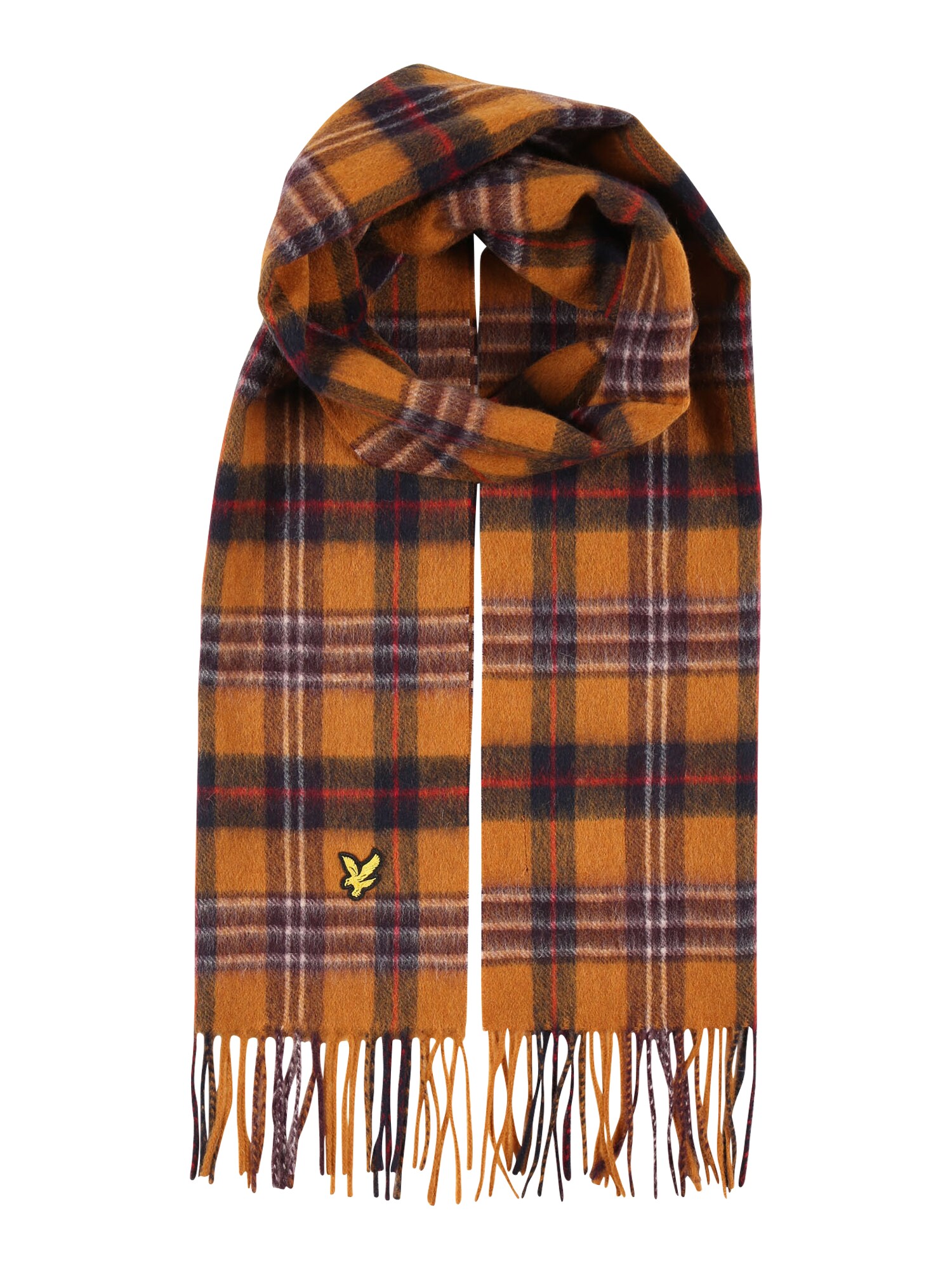Lyle & Scott Šalikas 'Tartan'  karamelės / juoda