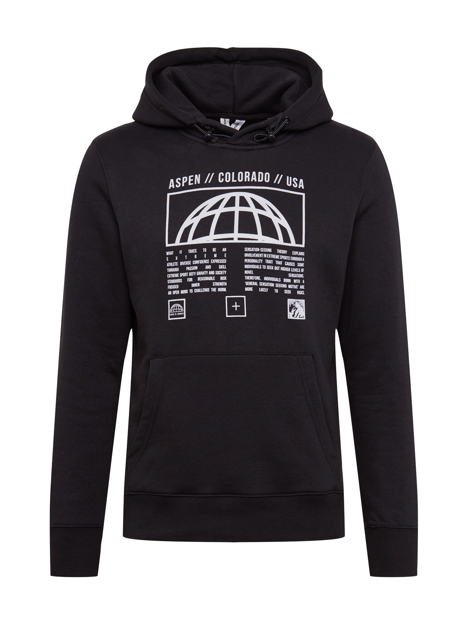JACK & JONES Megztinis be užsegimo 'GLORY'  juoda / balta