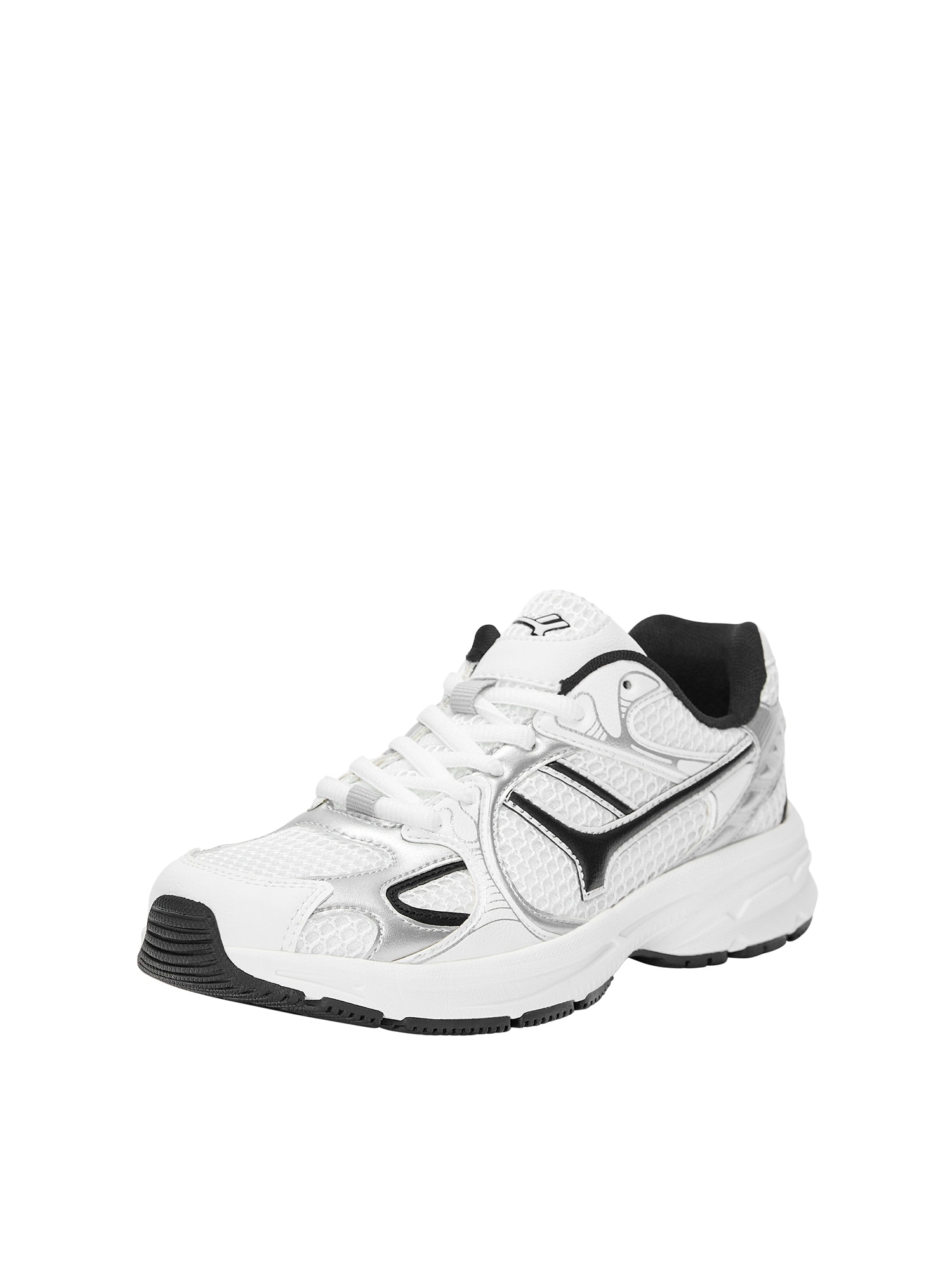 Pull&Bear Sneaker low  negru / argintiu / alb