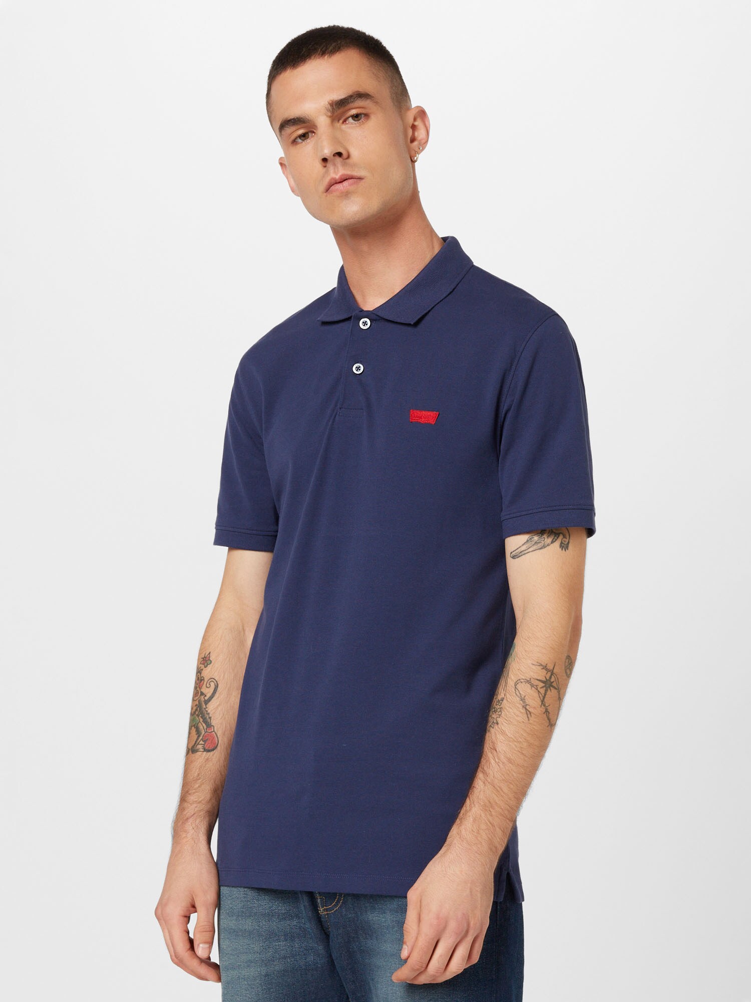 LEVI'S ® Póló 'Housemark'  tengerészkék / rikító piros termék 2. képe