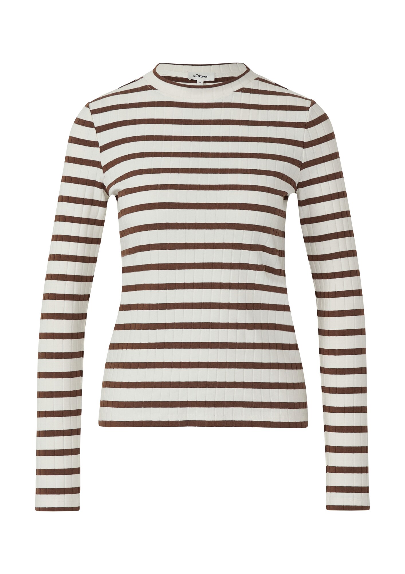 S.Oliver Shirt Donkerbruin / Natuurwit