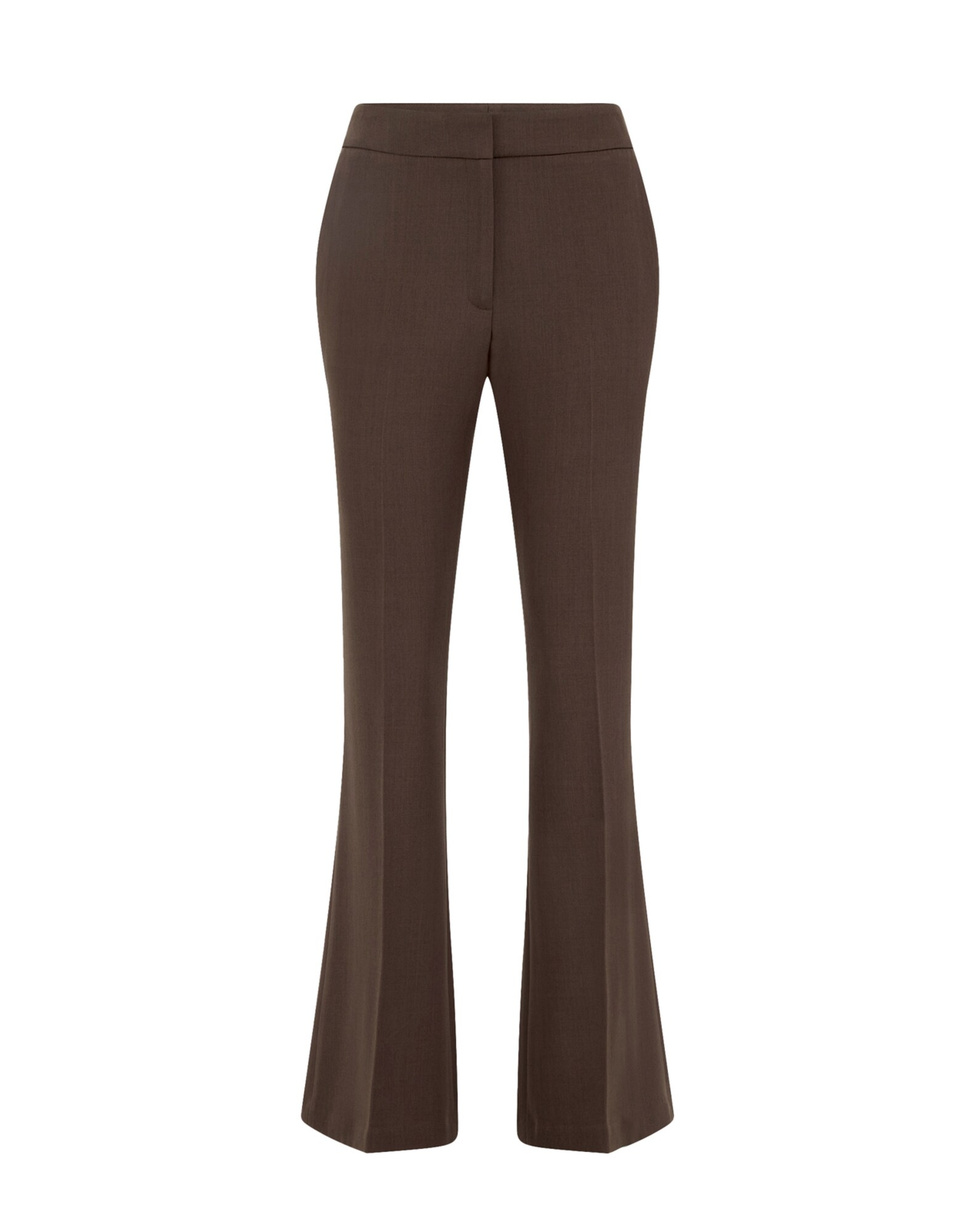 WE Fashion Pantaloni cu dungă  maro închis