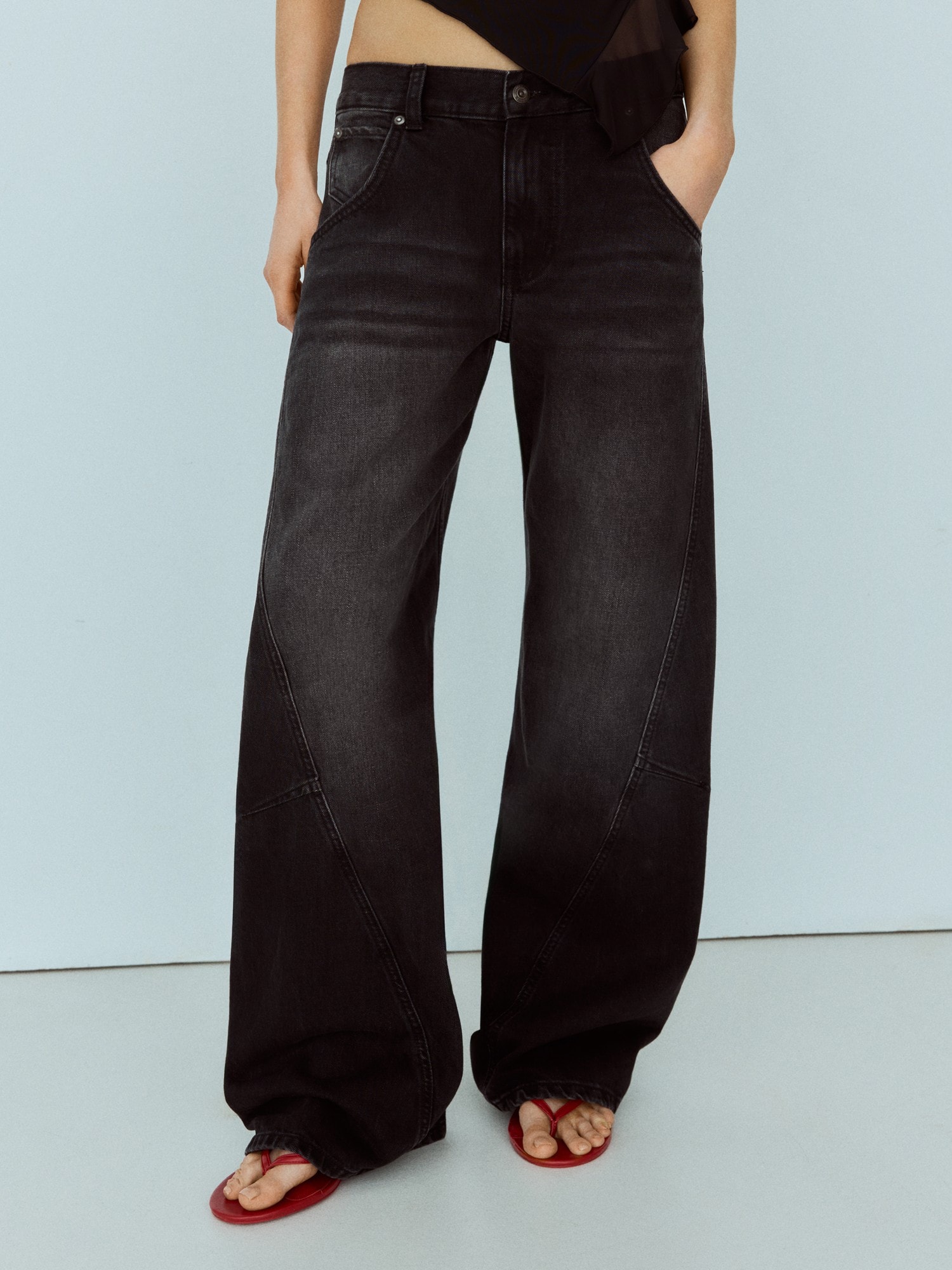 Bershka Jeans negru denim