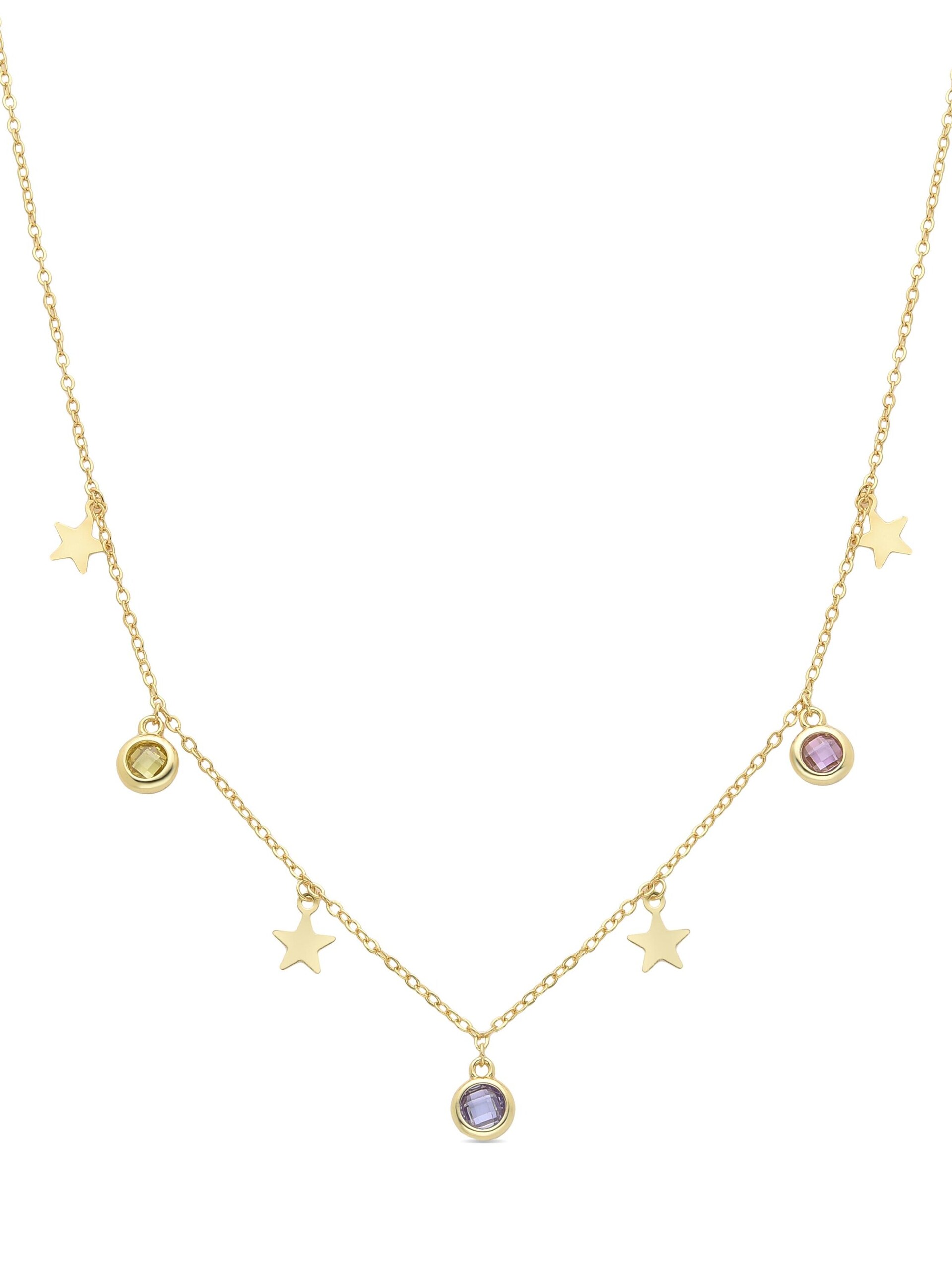 Luxenter Sunah-halsband, tillverkat av flerfärgade zirkonia, 18k guldfinish dam – bild 3