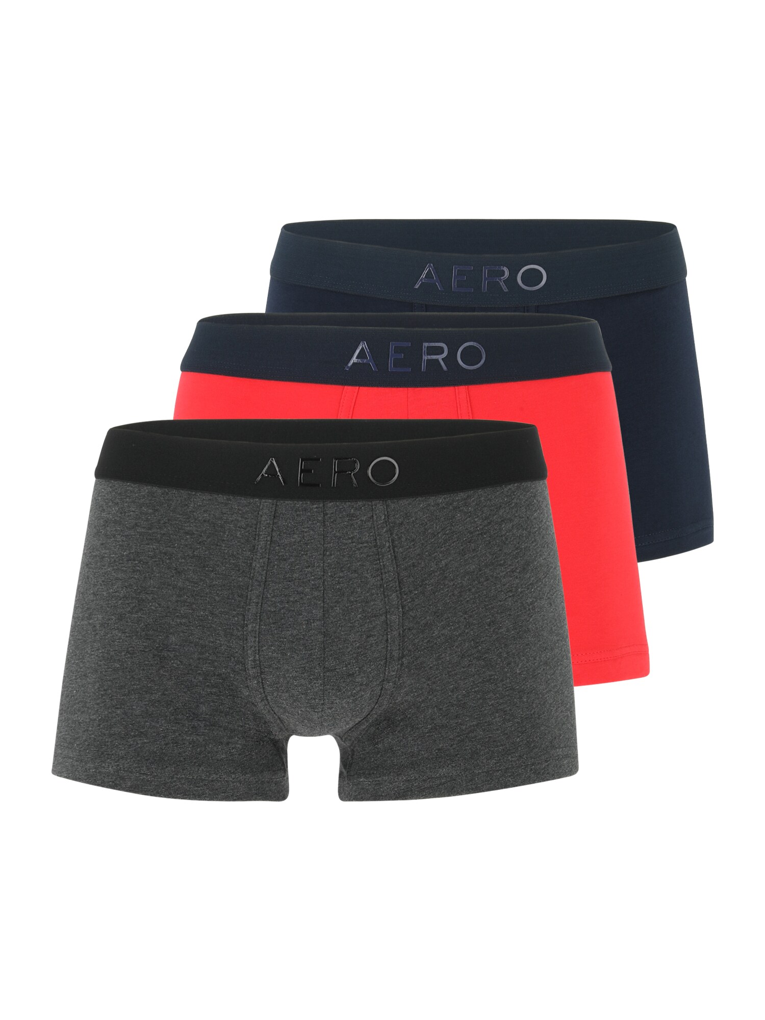 AÉROPOSTALE Boxerky  tmavomodrá / sivá melírovaná / červená