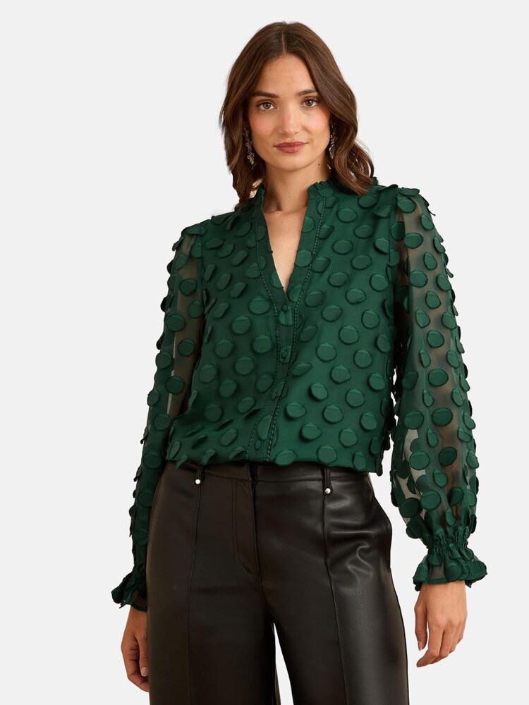 love & roses Bluse Damen Größe M dunkelgrün