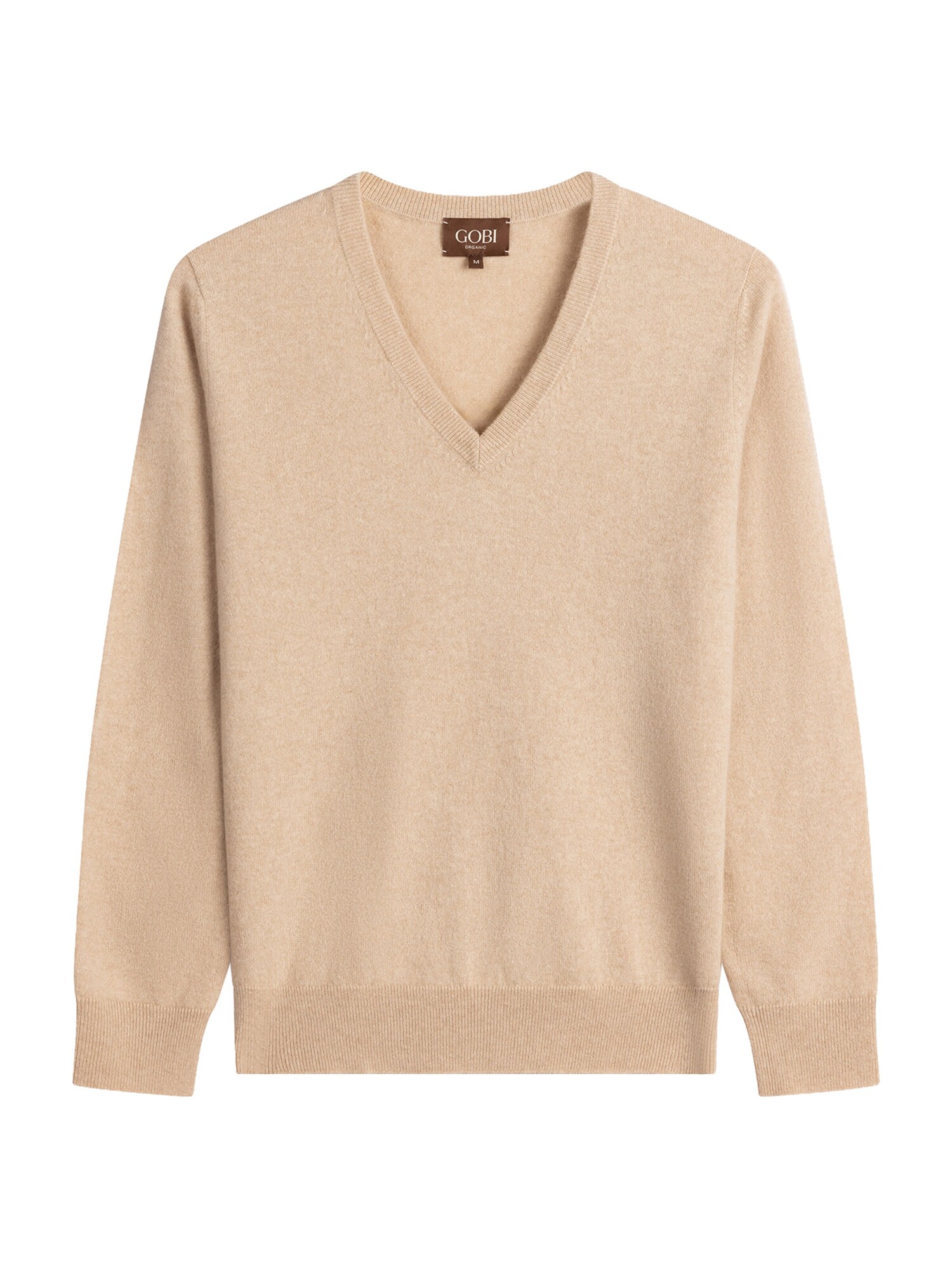 GOBI Cashmere Jersey 'Women's Timeless Cashmere V-Neck Sweater' beige
