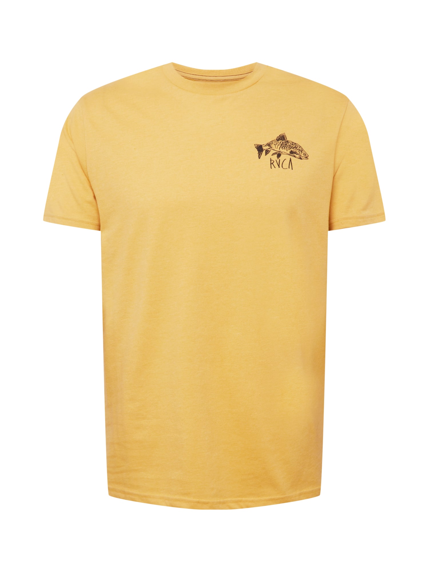 RVCA Marškinėliai 'Downstream' kaštoninė spalva / geltona