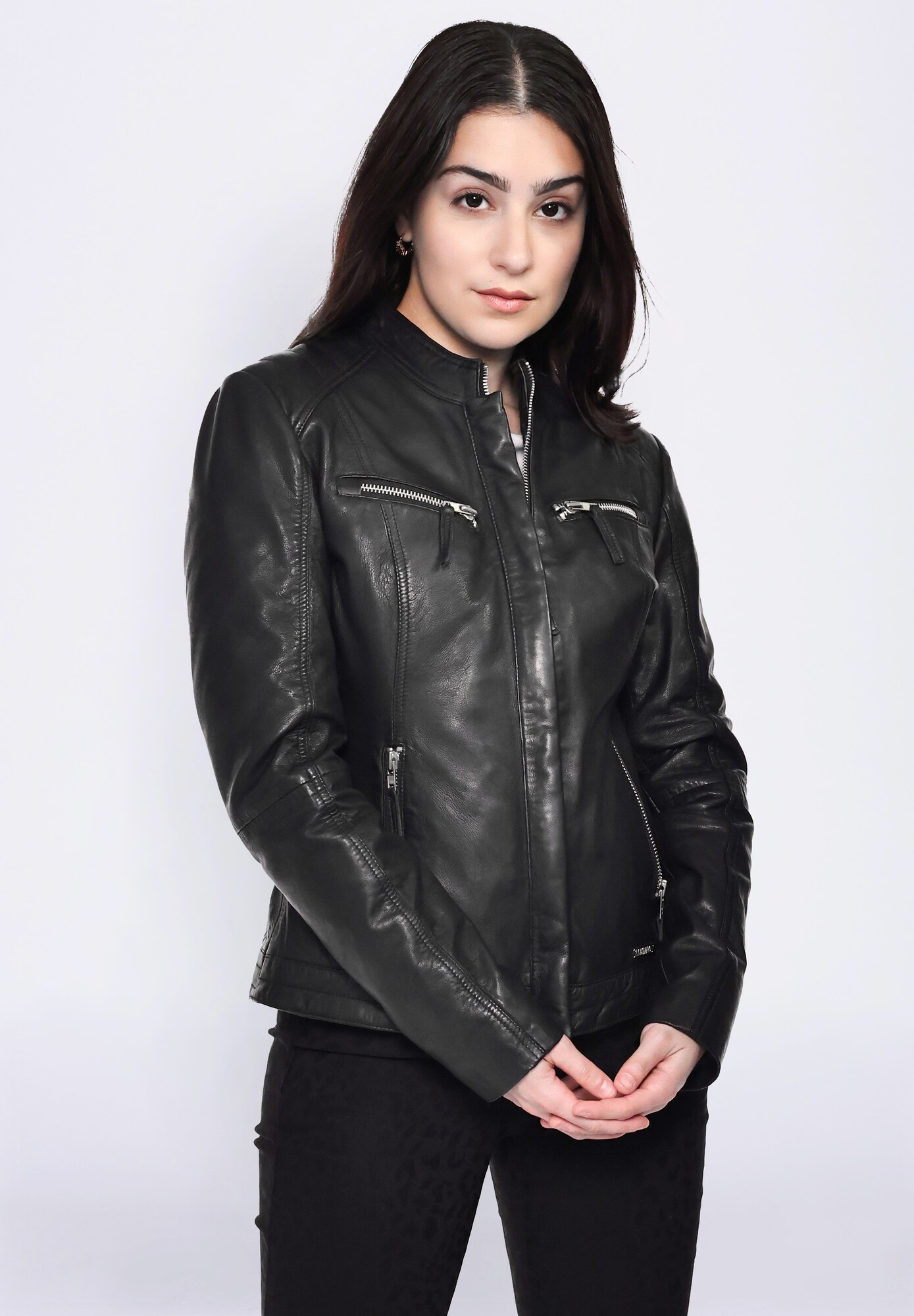 Thumbnail - Lederjacke mit zwei Brusttaschen ' Amilia '