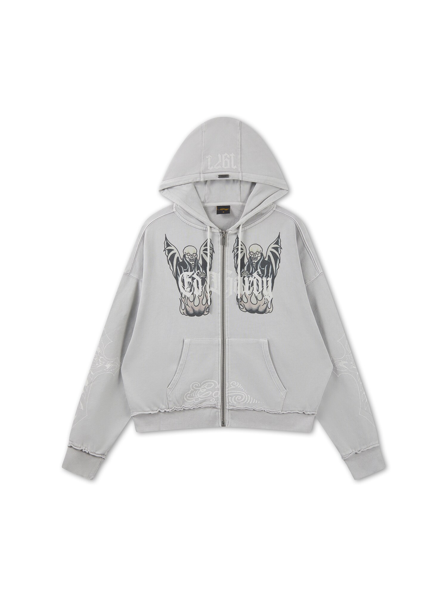 Ed Hardy Hanorac 'Gothic Stud'  gri / negru / alb