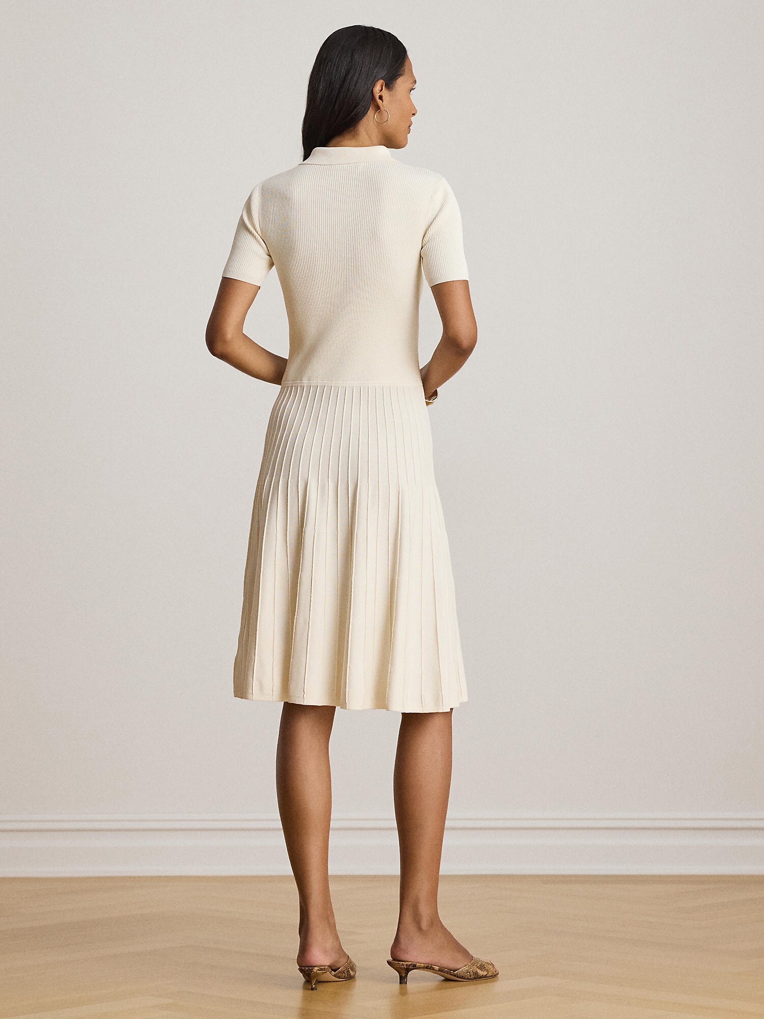 Lauren Ralph Lauren Vestido de punto crema – imagen 3