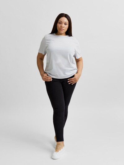 Selected Femme Curve Perfect Stripe Basic T-Shirt
