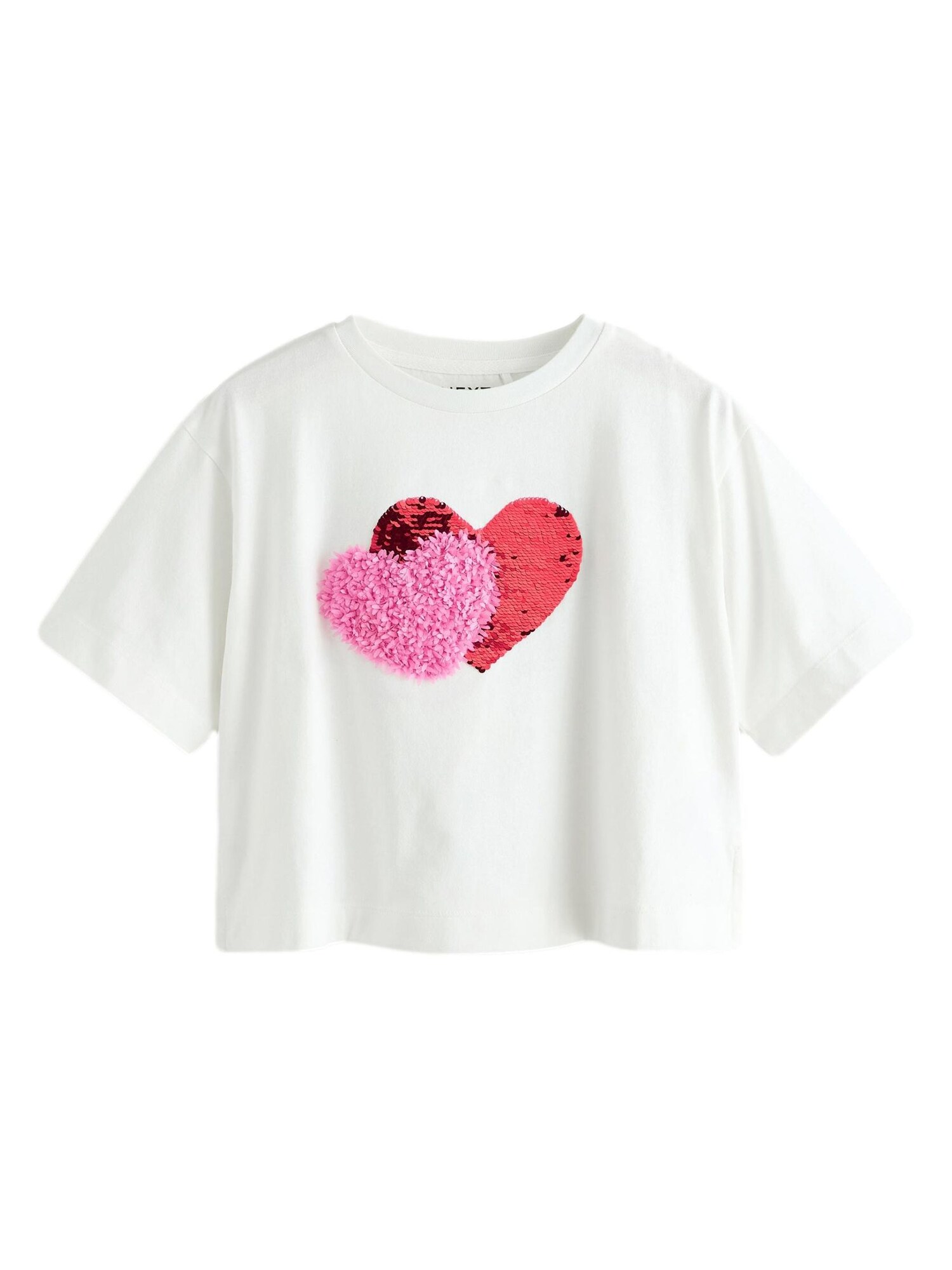 Next Tricou Sequin Heart  roz pitaya / roșu / alb