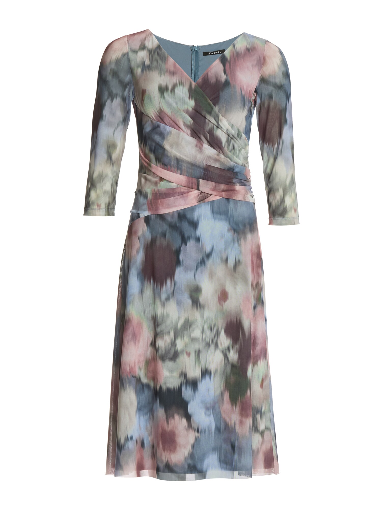 SWING Rochie  ecru / albastru deschis / verde pastel / roz pastel