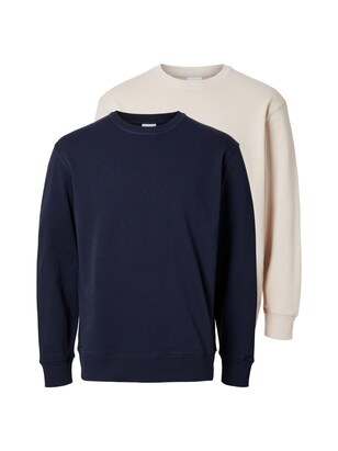 Selected Homme Sweatshirt Ecru / Blauw